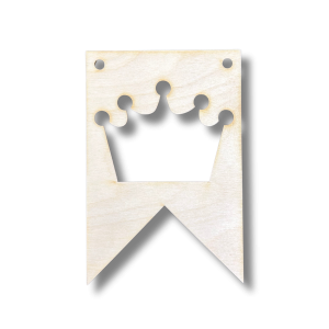 Drewniany proporczyk girlanda baner zawieszka chorągiewka do pokoju KORONA