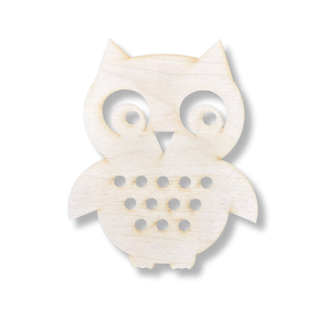 Drewniana przeplatanka sznurowanka nawlekanka SOWA