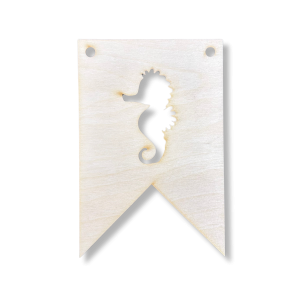 Drewniany proporczyk girlanda baner zawieszka chorągiewka do pokoju KONIK MORSKI