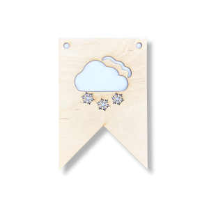 Drewniany proporczyk girlanda baner zawieszka chorągiewka do pokoju CHMURKA