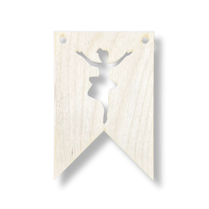 Drewniany proporczyk girlanda baner zawieszka chorągiewka do pokoju BALETNICA