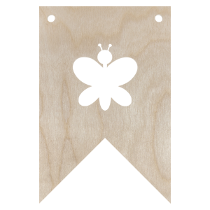 Drewniany proporczyk girlanda baner zawieszka chorągiewka do pokoju MOTYL