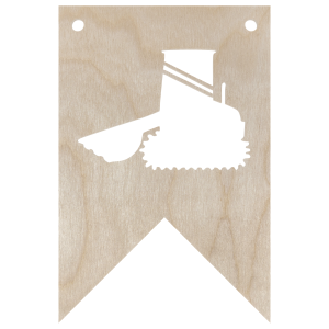 Drewniany proporczyk girlanda baner zawieszka chorągiewka do pokoju KOPARKA SPYCHACZ