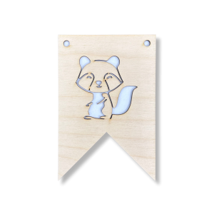 Drewniany proporczyk girlanda baner zawieszka chorągiewka do pokoju SZOP zwierzątka