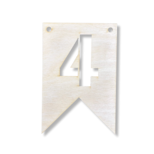 Drewniany proporczyk girlanda baner zawieszka chorągiewka do pokoju CYFRA 4