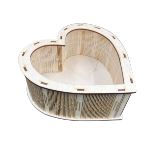 Drewniane pudełko otwarte SERCE box z okienkiem