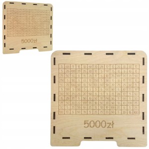 Drewniana skarbonka wykreślanka 5000 zł