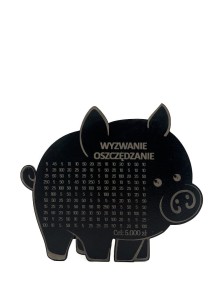 CZARNA Świnka Skarbonka WYZWANIE OSZCZĘDZANIE
