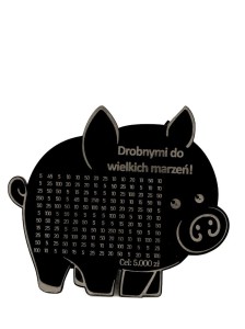 CZARNA Świnka Skarbonka DROBNYMI DO WIELKICH MARZEŃ