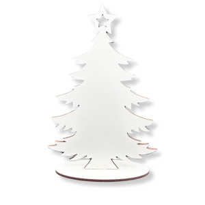 Drewniana BIAŁA choinka świąteczna z gwiazdą drzewko dekoracja stojąca dekor