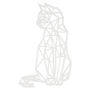 Dekoracja ścienna obraz ażurowy BIAŁY GEOMETRYCZNY KOT KOTEK 3D 27 cm