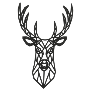 Dekoracja ścienna obraz ażurowy CZARNY JELEŃ JELONEK 3D 46 cm