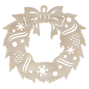 Drewniany dekor WIANEK ŚWIĄTECZNY bożonarodzeniowy zawieszka ze sklejki decoupage