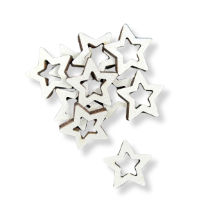 Scrapki gwiazdy gwiazdki BIAŁE 10szt ażur dekor sklejka