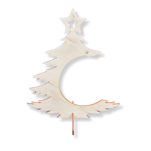 Stojak na bombkę drewniana choinka świąteczna Boże Narodzenie na podstawce ozdoba stojąca ze sklejki