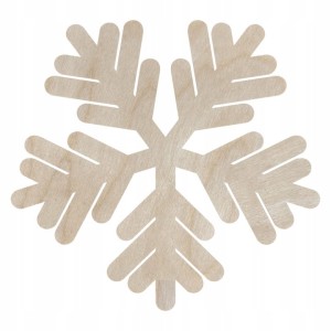 Drewniana śnieżynka śnieg ŚNIEŻKA 4 30CM dekoracja świąteczna ozdoba dekoracyjna decoupage ze sklejki
