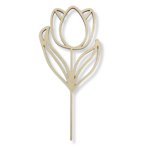 Drewniany kwiat kwiatek ażurowy TULIPAN