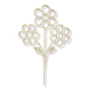 Drewniany kwiat kwiatek ażurowy potrójny TRZY STOKROTKI