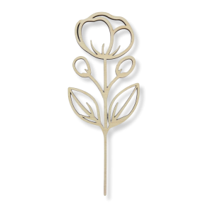 Drewniany kwiatek ażurowy KWIAT Z PĄKAMI Mak