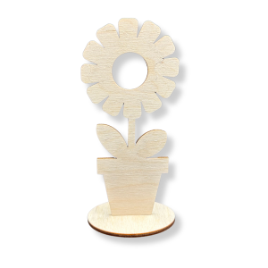 Gerbera w doniczce drewniany kwiat 15 cm