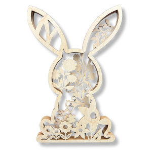 Dekoracja warstwowa 3D kwiatowy zając z kwiatowym motywem