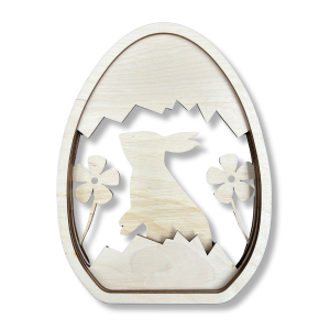 Dekoracja warstwowa 3D jajko skorupka i zając