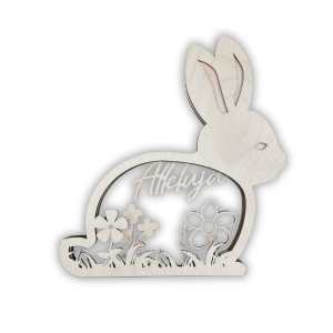 Dekoracja warstwowa 3D kwiatowy zając Alleluja