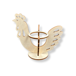 Drewniany stojak na jajko pisankę KURA