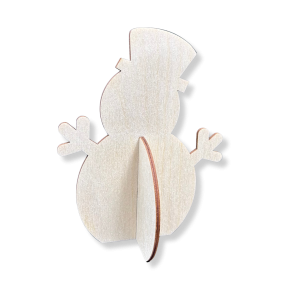 Drewniany Bałwan Bałwanek 3D dekoracja świąteczna stojący dekor ze sklejki