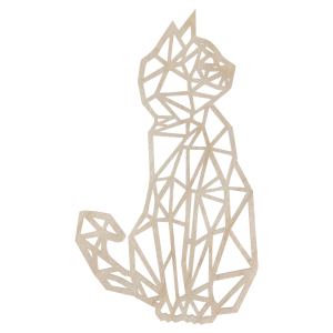 Dekoracja ścienna obraz ażurowy GEOMETRYCZNY KOT 2 KOTEK 3D 52cm 