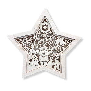 LAMPION Drewniana Gwiazdka ŚWIĄTECZNA Merry Christmas ŚWIĘTA Boże Narodzenie Ozdoba Dekor BEZ LAMPEK 