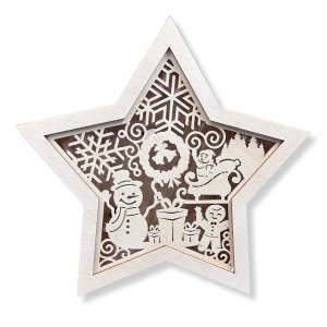 LAMPION Drewniana Gwiazdka ŚWIĄTECZNA Bałwan ŚWIĘTA Boże Narodzenie Ozdoba Dekor BEZ LAMPEK 