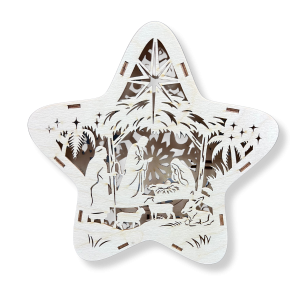 LAMPION Drewniana Gwiazdka ŚWIĄTECZNA Stajenka ŚWIĘTA Boże Narodzenie Ozdoba Dekor BEZ LAMPEK 