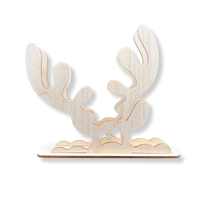 Drewniany serwetnik stojący ze sklejki RENIFER decoupage święta Boże Narodzenie 
