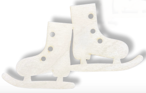 Drewniana zawieszka łyżwy łyżwa na choinkę ze sklejki dekor decoupage