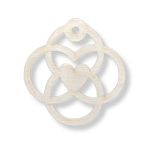 Drewniana zawieszka wzór celtycki serce decoupage dekor ze sklejki