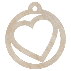 Drewniana zawieszka bombka serce serduszko decoupage ze sklejki dekor 