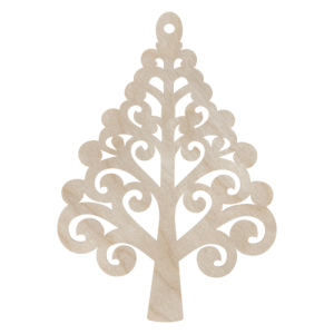 Drewniana zawieszka choinka drzewko ze sklejki decoupage dekor ozdob