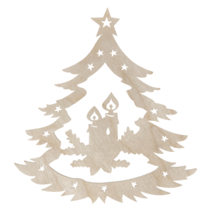 Drewniana zawieszka choinka drzewko ze sklejki decoupage dekor ozdoba 