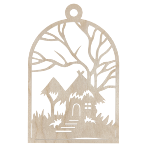 Drewniana zawieszka dom domek chatka decoupage ze sklejki ozoba dekor