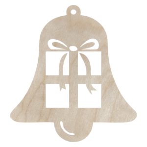 Drewniana zawieszka dzwonek dzwoneczek prezent ze sklejki decoupage ozdoba