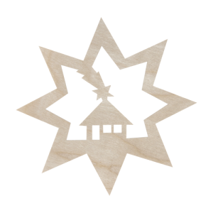 Drewniana zawieszka gwiazda gwiazdka na choinkę dekor decoupage sklejka 