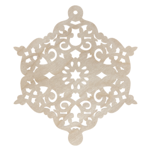 Drewniana zawieszka na choinkę ażurowa ażur decupoage ze sklejki dekor 