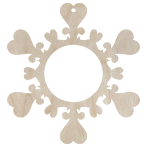 Drewniana zawieszka na choinkę ażurowa okrągła decupoage ze sklejki dekor 