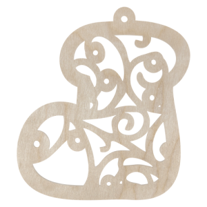 Drewniana zawieszka skarpeta skarpetka świąteczna decoupage z sklejki dekor 