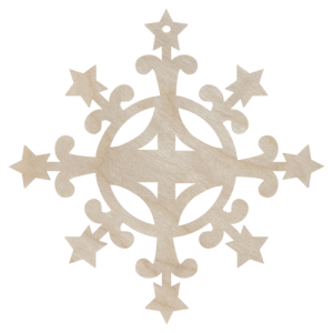 Drewniana zawieszka śnieżynka płatek śniegu na choinkę ze sklejki