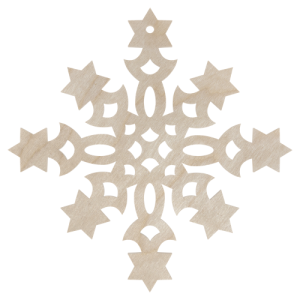 Drewniana zawieszka śnieżynka płatek śniegu na choinkę ze sklejki