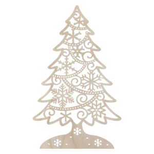 Drewniana choinka drzewko ze sklejki decoupage dekor święta ażur