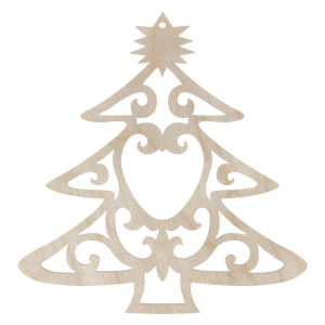 Drewniana choinka drzewko ze sklejki decoupage dekor święta ażur