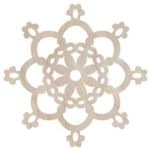 Drewniana zawieszka na choinkę kwiat ażur decupoage ze sklejki dekor